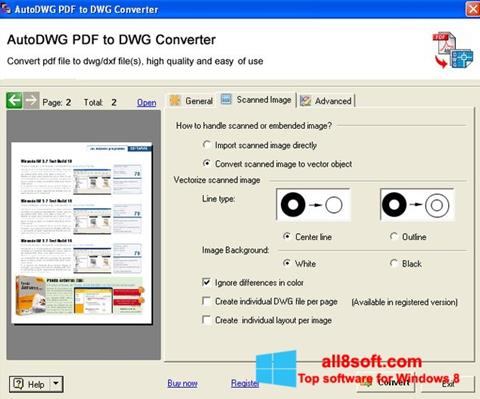 Ekran görüntüsü PDF to DWG Converter Windows 8