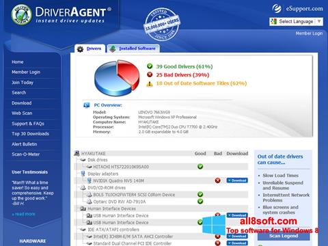 Ekran görüntüsü DriverAgent Windows 8