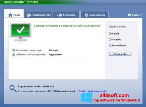 Ekran görüntüsü Microsoft Security Essentials Windows 8