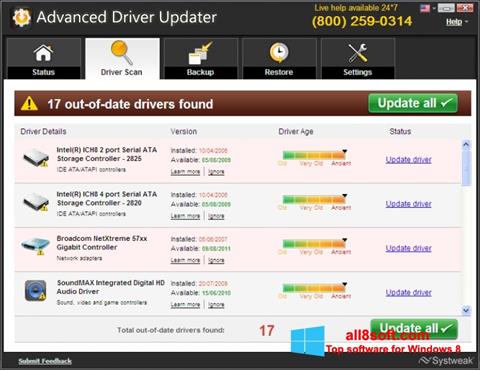 Ekran görüntüsü Advanced Driver Updater Windows 8