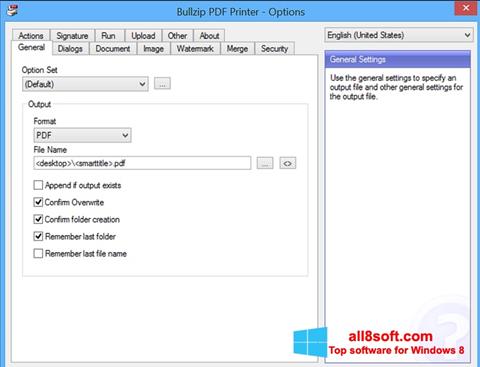 Ekran görüntüsü BullZip PDF Printer Windows 8