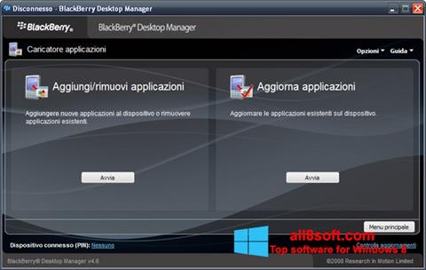 Ekran görüntüsü BlackBerry Desktop Manager Windows 8