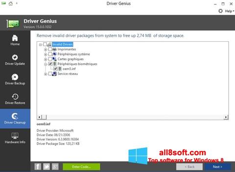 Ekran görüntüsü Driver Genius Windows 8