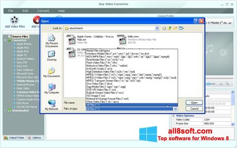 Ekran görüntüsü Any Video Converter Windows 8