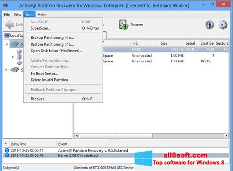 Ekran görüntüsü Active Partition Recovery Windows 8