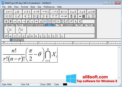 Ekran görüntüsü MathType Windows 8