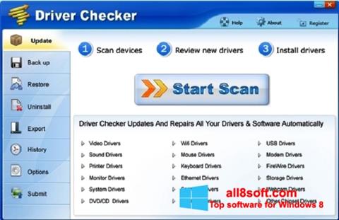 Ekran görüntüsü Driver Checker Windows 8