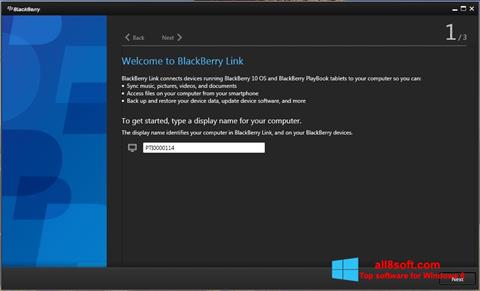Ekran görüntüsü BlackBerry Link Windows 8