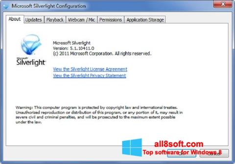 Ekran görüntüsü Microsoft Silverlight Windows 8