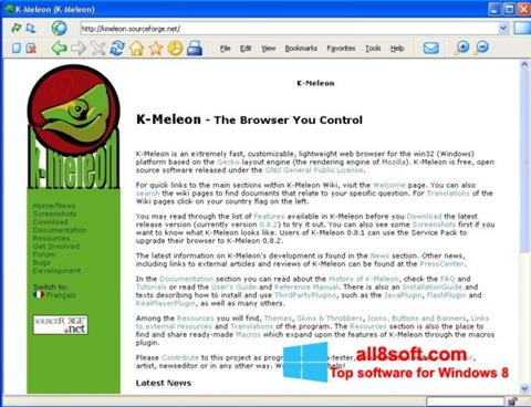 Ekran görüntüsü K-Meleon Windows 8