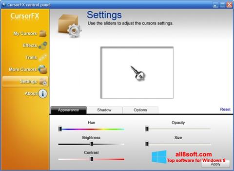 Ekran görüntüsü CursorFX Windows 8