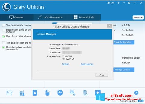 Ekran görüntüsü Glary Utilities Windows 8