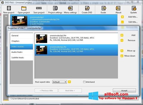 Ekran görüntüsü DVD Flick Windows 8