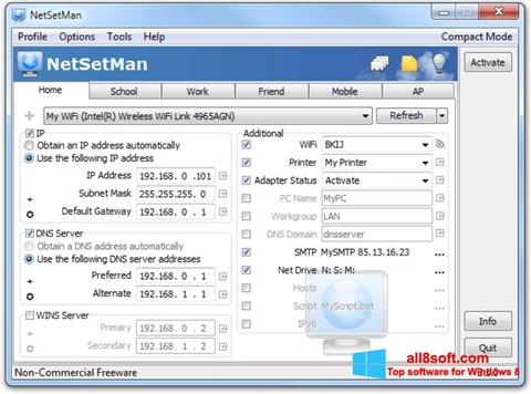 Ekran görüntüsü NetSetMan Windows 8