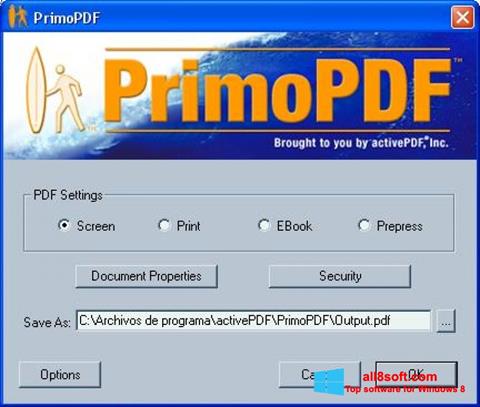 Ekran görüntüsü PrimoPDF Windows 8