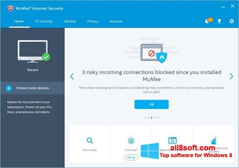 Ekran görüntüsü McAfee Internet Security Windows 8