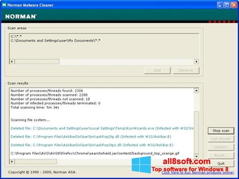 Ekran görüntüsü Norman Malware Cleaner Windows 8