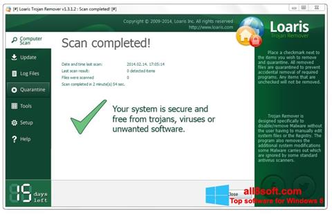Ekran görüntüsü Loaris Trojan Remover Windows 8