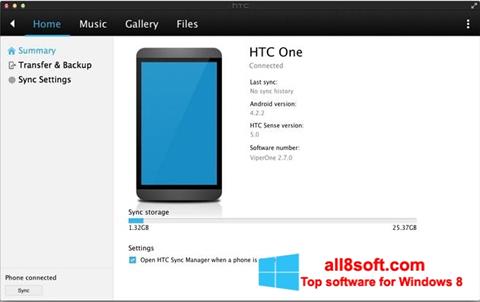 Ekran görüntüsü HTC Sync Windows 8
