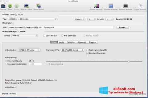Ekran görüntüsü HandBrake Windows 8