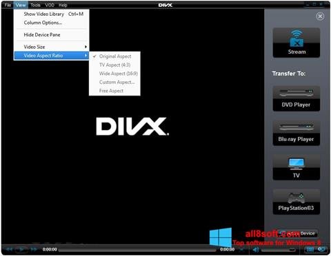 Ekran görüntüsü DivX Player Windows 8