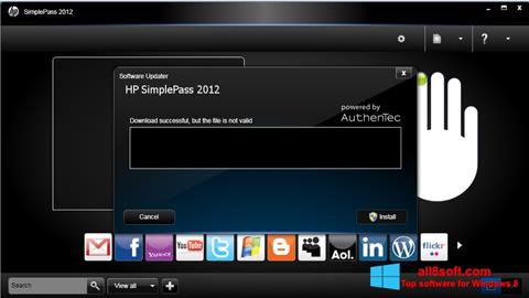 Ekran görüntüsü HP SimplePass Windows 8