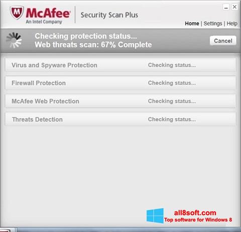 Ekran görüntüsü McAfee Security Scan Plus Windows 8