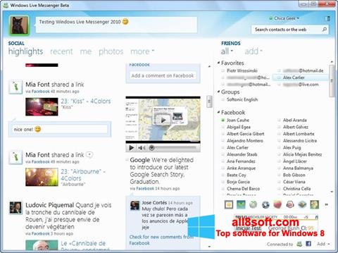 Ekran görüntüsü Windows Live Messenger Windows 8