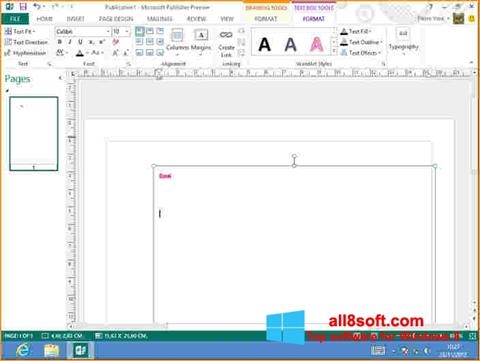 Ekran görüntüsü Microsoft Publisher Windows 8