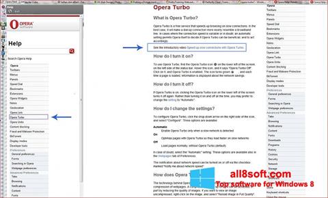 Ekran görüntüsü Opera Turbo Windows 8