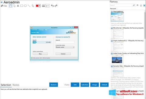 Ekran görüntüsü AeroAdmin Windows 8